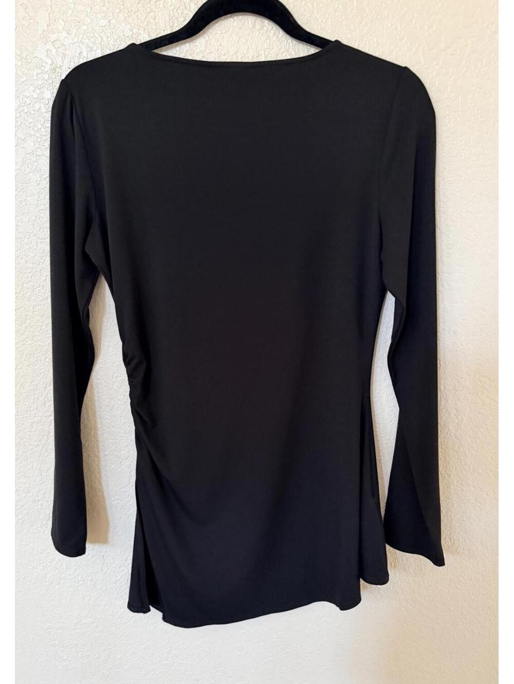 New Reformation Margot Asymmetric Peplum Knit Top In Black Size L - Picture 4 of 8